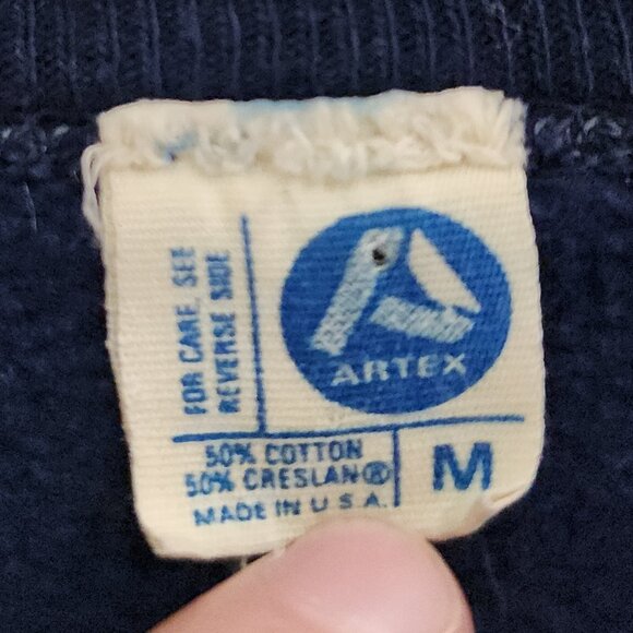 Vintage 80s Penn State Artex Sweatshirt Crewneck Made in USA Navy Small - Picture 10 of 11